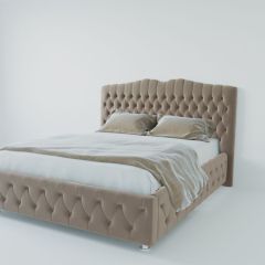 Кровать Нягань с ПМ 1800 (велюр серый) в Лесном - lesnoy.mebel24.online | фото 2