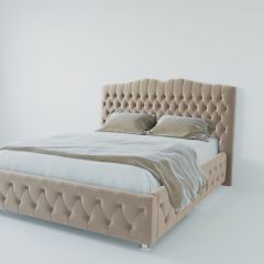 Кровать Нягань с ПМ 800 (велюр светло-серый) в Лесном - lesnoy.mebel24.online | фото 2