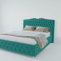 Кровать Нягань с ПМ 900 (велюр бирюзовый) в Лесном - lesnoy.mebel24.online | фото 2