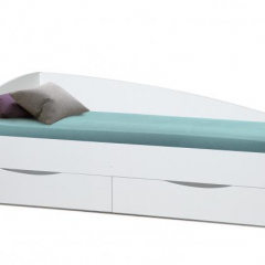 Кровать одинарная "Фея - 3" асимметричная 1900х800 (белая) в Лесном - lesnoy.mebel24.online | фото