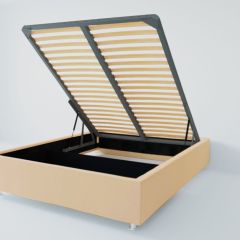 Кровать Подиум с ПМ 1200 (экокожа бежевая) в Лесном - lesnoy.mebel24.online | фото 2