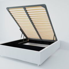 Кровать Подиум с ПМ 1200 (экокожа белая) в Лесном - lesnoy.mebel24.online | фото 2