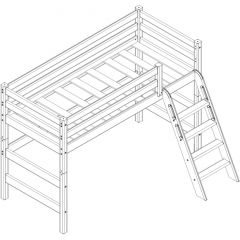 Кровать полувысокая с наклонной лестницей Соня (Вариант 6) в Лесном - lesnoy.mebel24.online | фото 3