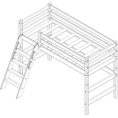 Кровать полувысокая с наклонной лестницей Соня (Вариант 6) в Лесном - lesnoy.mebel24.online | фото 4