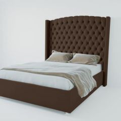 Кровать Берлин ЛЮКС без основания 1200 (экокожа коричневая) в Лесном - lesnoy.mebel24.online | фото