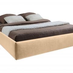 Кровать Подиум с ПМ 800 (экокожа бежевая) в Лесном - lesnoy.mebel24.online | фото 2