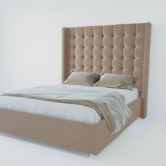 Кровать Венеция ЛЮКС без основания 1400 (велюр серый) в Лесном - lesnoy.mebel24.online | фото