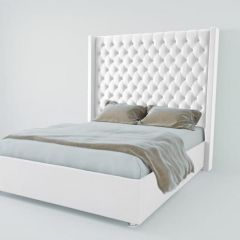 Кровать Версаль ЛЮКС без основания 1400 (экокожа белая) в Лесном - lesnoy.mebel24.online | фото