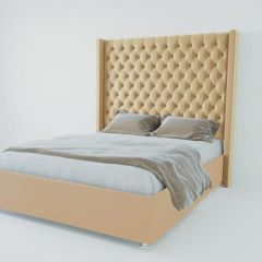 Кровать Версаль ЛЮКС без основания 1600 (экокожа бежевая) в Лесном - lesnoy.mebel24.online | фото