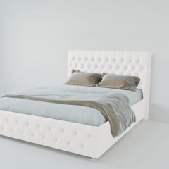 Кровать Версаль 1600 без основания (экокожа белый) в Лесном - lesnoy.mebel24.online | фото