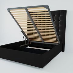 Кровать Венеция ЛЮКС с ПМ 1200 (экокожа кольт ч) в Лесном - lesnoy.mebel24.online | фото