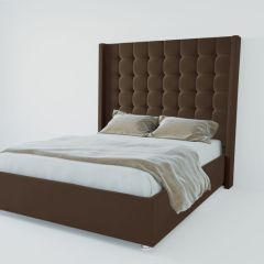 Кровать Венеция ЛЮКС с ПМ 1200 (экокожа коричневая) в Лесном - lesnoy.mebel24.online | фото 2