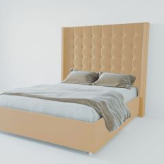 Кровать Венеция ЛЮКС с ПМ 1600 (экокожа бежевая) в Лесном - lesnoy.mebel24.online | фото 2