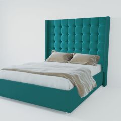 Кровать Венеция ЛЮКС с ПМ 800 (велюр бирюзовый) в Лесном - lesnoy.mebel24.online | фото 2