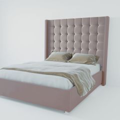 Кровать Венеция ЛЮКС с ПМ 800 (велюр темно-серый) в Лесном - lesnoy.mebel24.online | фото 2