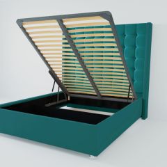 Кровать Венеция ЛЮКС с ПМ 900 (велюр бирюзовый) в Лесном - lesnoy.mebel24.online | фото
