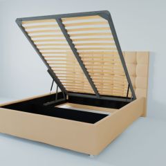 Кровать Венеция с ПМ 1200 (экокожа бежевая) в Лесном - lesnoy.mebel24.online | фото