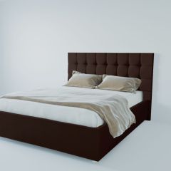 Кровать Венеция с ПМ 2000 (экокожа коричневая) в Лесном - lesnoy.mebel24.online | фото 2