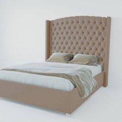 Кровать Версаль ЛЮКС с ПМ 1400 (велюр темно-серый) в Лесном - lesnoy.mebel24.online | фото