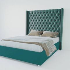 Кровать Версаль ЛЮКС с ПМ 1800 (велюр бирюзовая) в Лесном - lesnoy.mebel24.online | фото