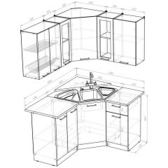 Кухонный гарнитур Лариса оптима 2 1500х1300 мм в Лесном - lesnoy.mebel24.online | фото 2