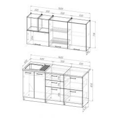 Кухонный гарнитур Лариса стандарт 4 1600 мм в Лесном - lesnoy.mebel24.online | фото 2