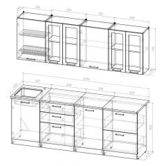 Кухонный гарнитур Лоретта компакт 2200 мм в Лесном - lesnoy.mebel24.online | фото 2