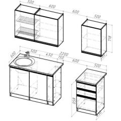 Кухонный гарнитур Ноктюрн стандарт 1600 мм в Лесном - lesnoy.mebel24.online | фото 2