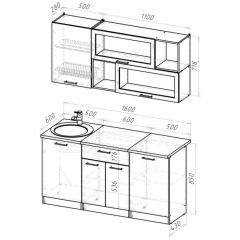 Кухонный гарнитур Паола стандарт 1600 мм в Лесном - lesnoy.mebel24.online | фото 2