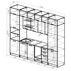 Кухонный гарнитур Сапфир 2 3000 мм в Лесном - lesnoy.mebel24.online | фото 2
