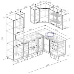 Кухонный гарнитур угловой Бланка 2400х1600 (Стол. 26мм) в Лесном - lesnoy.mebel24.online | фото 3