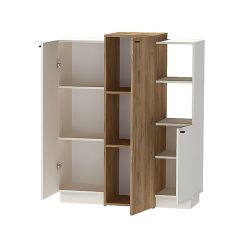 Квадро К-3 Комод 3дв (ЛДСП миндаль-дуб крафт золотой) в Лесном - lesnoy.mebel24.online | фото 2