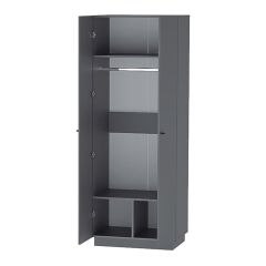 Квадро ШК-1 Шкаф 2дв. (ЛДСП графит) в Лесном - lesnoy.mebel24.online | фото 2