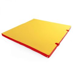Мат гимнастический 1х1х0,08м с вырезом под стойки цв. красный-желтый в Лесном - lesnoy.mebel24.online | фото 1