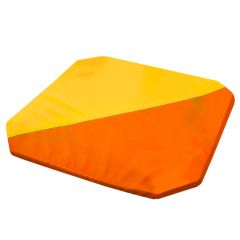 Мат гимнастический 1,3x1,3x0,05м складной скошенные углы цв.оранжевый-желтый в Лесном - lesnoy.mebel24.online | фото 1
