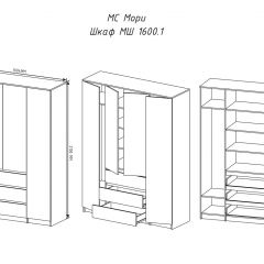 МОРИ МШ 1600.1 Шкаф (графит) в Лесном - lesnoy.mebel24.online | фото 3