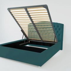 Кровать Берлин с ПМ 1200 (велюр бирюзовый) в Лесном - lesnoy.mebel24.online | фото 2