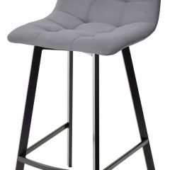 Полубарный стул CHILLI-QB SQUARE серый #27, велюр / черный каркас (H=66cm) М-City в Лесном - lesnoy.mebel24.online | фото