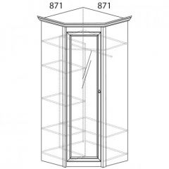 Шкаф угловой №641 "Флоренция" Фасад глухой (угол 871*871) Дуб оксфорд в Лесном - lesnoy.mebel24.online | фото 2