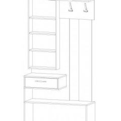 ИНФИНИТИ Прихожая секция с зеркалом (Дуб вотан/белый) в Лесном - lesnoy.mebel24.online | фото 2