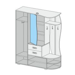 Прихожая Иннэс-1 вариант-1.6 Правая (венге/дуб белфорт) в Лесном - lesnoy.mebel24.online | фото 2