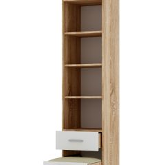 ИТАЛИЯ П1Я-400 Пенал с пуфом (Дуб сонома/Белый глянец) в Лесном - lesnoy.mebel24.online | фото 2