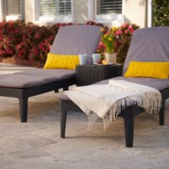 Шезлонг Джайпур с матрасом (Jaipur Sun lounger (with cushion)) графит в Лесном - lesnoy.mebel24.online | фото 3