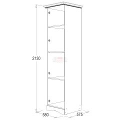 Шкаф 1-но дверный для белья Ольга 1Н в Лесном - lesnoy.mebel24.online | фото 2