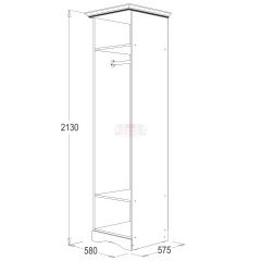 Шкаф 1-но дверный для одежды Ольга 1Н в Лесном - lesnoy.mebel24.online | фото 2