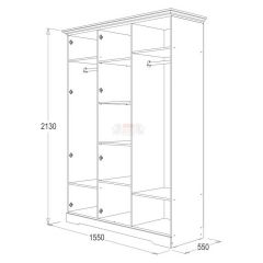 Шкаф 3-х дверный для одежды и белья Ольга-12 ЛДСП в Лесном - lesnoy.mebel24.online | фото 2