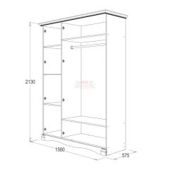 Шкаф 3-х дверный Ольга-1Н для одежды и белья в Лесном - lesnoy.mebel24.online | фото 2
