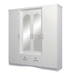 Шкаф 4-х дверный для одежды и белья Ольга-10 МДФ в Лесном - lesnoy.mebel24.online | фото