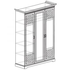 Шкаф для одежды 3-дверный №800 Парма кремовый белый в Лесном - lesnoy.mebel24.online | фото 2
