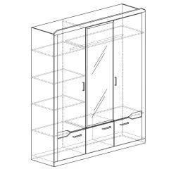 Шкаф для платья и белья 3-дверный № 310 Ронда в Лесном - lesnoy.mebel24.online | фото 2